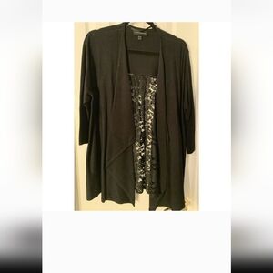Black Lane Bryant Waterfall Cardigan with Lace Size 18/20 Plus Size